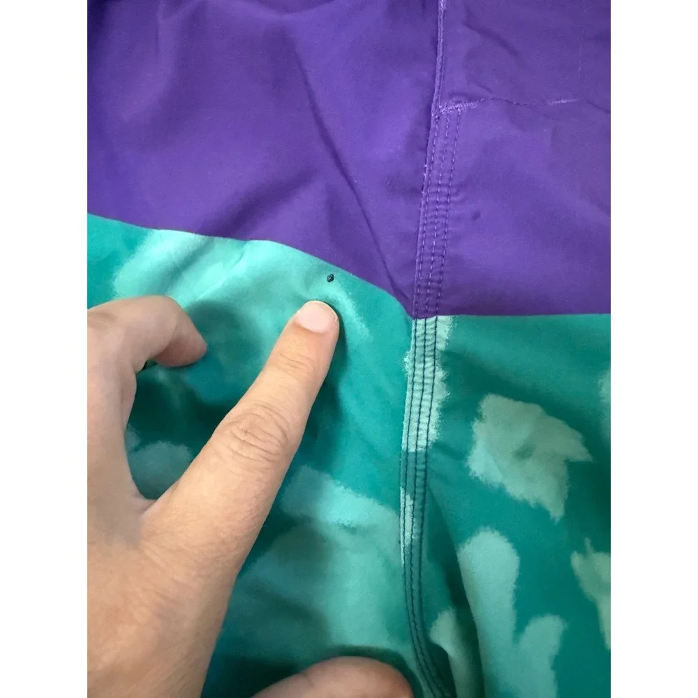 Oakley Mens Board Shorts Size 38 Purple Teal Hibiscus Floral Swim Trunks CA35460